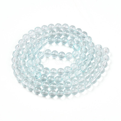 Baking Paint Transparent Glass Beads Strands DGLA-N006-8mm-07-1