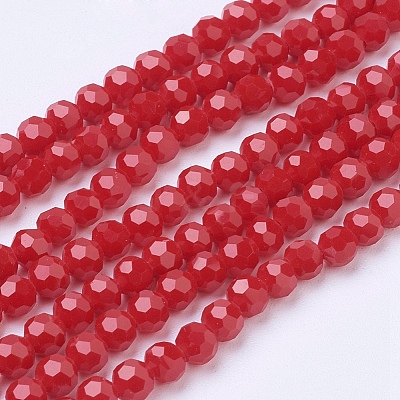 Faceted(32 Facets) Glass Beads Strands LS-EGLA-J042-4mm-25-1
