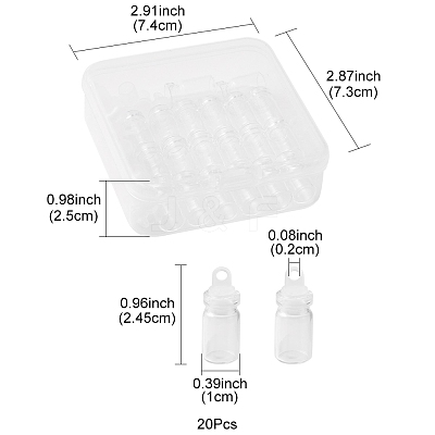 20Pcs Glass Bottle Pendant Decorations CON-FS0001-06-1