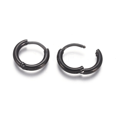 304 Stainless Steel Huggie Hoop Earrings EJEW-F111A-13mm-B-1