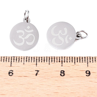 Non-Tarnish Chakra 201 Stainless Steel Charms STAS-T049-T680-1-1