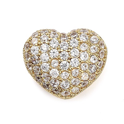 Brass Micro Pave Cubic Zirconia Beads KK-L229-076B-G-1