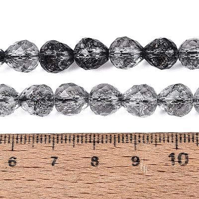 Crackle Transparent Glass Beads Strands GLAA-N068-04A-01-1