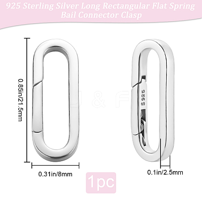 1Pc 925 Sterling Silver Spring Gate Rings FIND-BBC0003-39-1