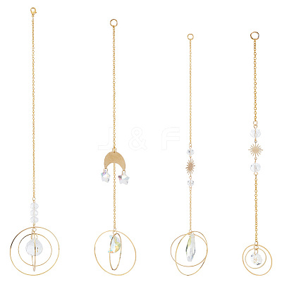Glass Rhinestone Pendant Decoration HJEW-PH01748-1