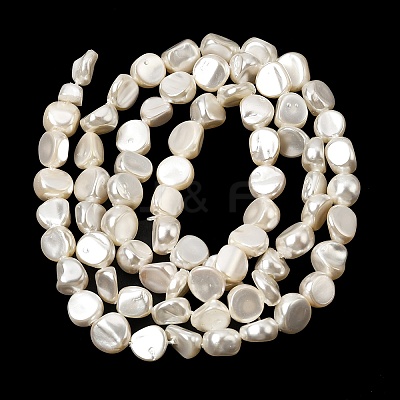 Electroplated Shell Pearl Beads Strands BSHE-B008-06B-1