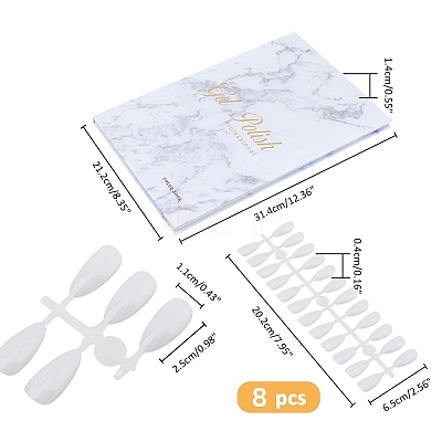 ABS Plastic Nail Art Polish Color Card MRMJ-WH0086-47-1