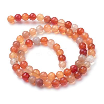 Natural Carnelian Bead Strands G-R411-29-4mm-1