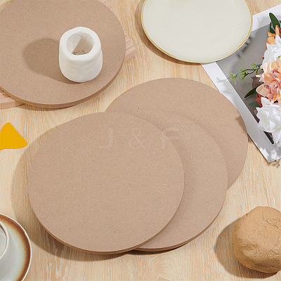MDF Wood Round Boards TOOL-WH0059-076B-1