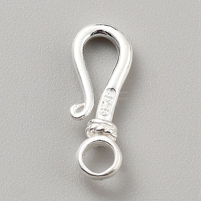 925 Sterling Silver Hook Clasps STER-WH0016-18S-1