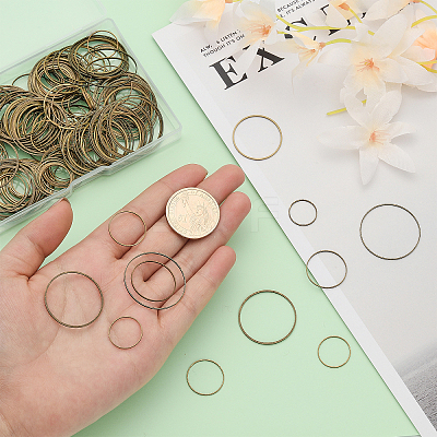 240Pcs 8 Style Brass Linking Rings FIND-CA0006-05AB-1