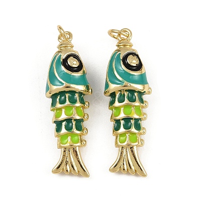 Brass Enamel Pendants KK-L241-23G-01-1