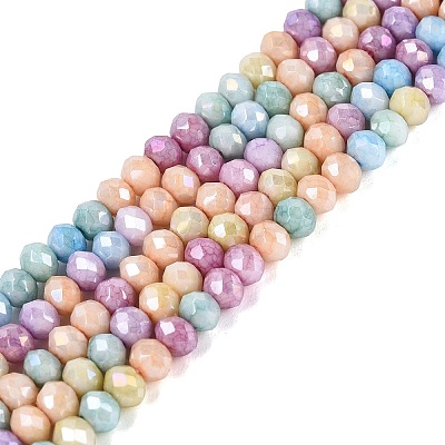 Anti-Tarnish Dyed Rondelle Glass Beads Strands EGLA-T021-3mm-17-17-1