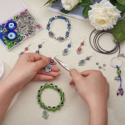 DIY Evil Eye Jewelry Set Making Kits DIY-SZ0007-79-1