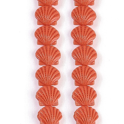 Synthetic Coral Dyed Carved Beads Strands CORA-K009-05A-02-1