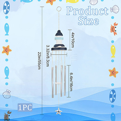 Aluminum Wind Chimes HJEW-WH0042-34-1