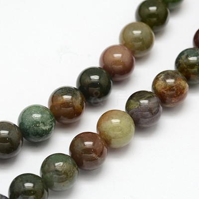 Natural Indian Agate Round Beads Strands X-G-F243-01-4mm-1