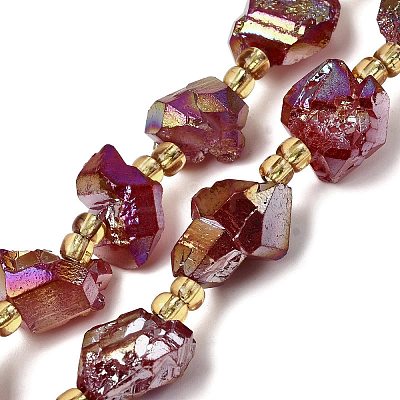 Electroplated Raw Rough Natural Amethyst Beads Strands G-Z131-J02-12-1