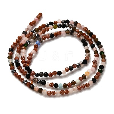 Natural & Synthetic Mixed Gemstone Beads Strands LS-G-RM2025-A16-2mm-A-1