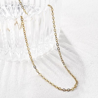 Ion Plating(IP) 304 Stainless Steel Cable Chain Necklace STAS-T040-PJ205-60-1