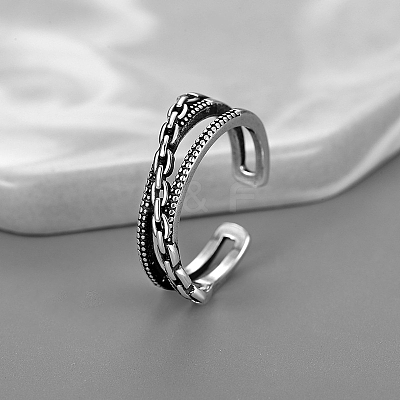 Brass Oval Chain Cuff Rings for Men FS-WGE0AC8-05-1