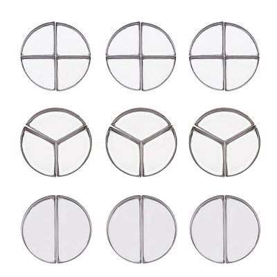 3 Style 2/3/4 Compartments Empty Round Iron Eyeshadow Replacement Box FIND-FH0007-33-1