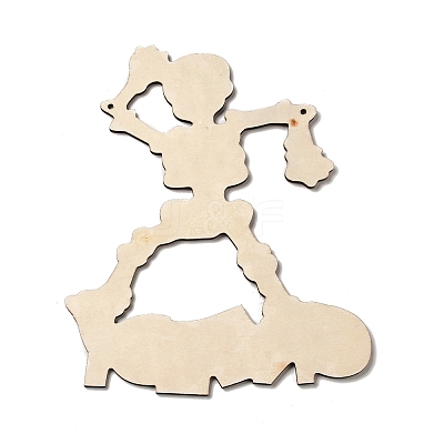 Single Face Printed Wood Big Pendants WOOD-I010-04B-1