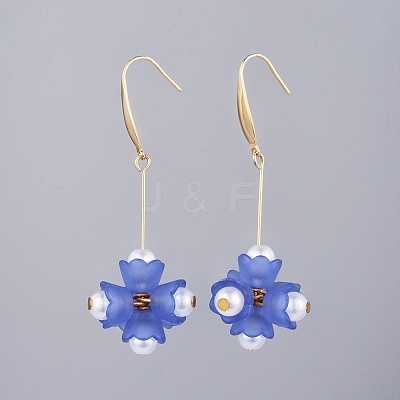 Acrylic Imitation Pearl Beads Dangle Earrings EJEW-JE03370-04-1