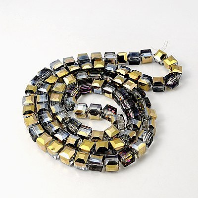 Electorplated Glass Beads EGLA-E006-3E-1