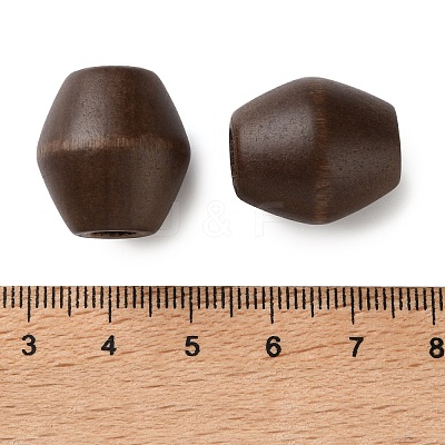 Spray Painted Wooden European Beads WOOD-A029-05-1