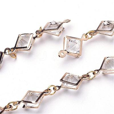 Iron Acrylic Rhinestone Handmade Chains AJEW-JB00249-1