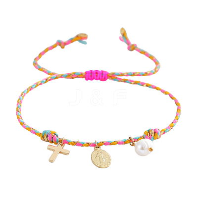 Bohemian Brass & Natural Freshwater Pearl Charm Bracelets ZD8910-2-1