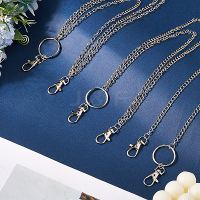 3Pcs 3 Styles Alloy & Iron Ring Chain Belts for Pants AJEW-SC0031-15-1