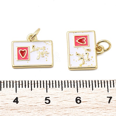 Brass Enamel Charms KK-H206-12G-1