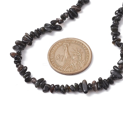 Natural Obsidian Chip Beaded Necklace NJEW-JN04615-12-1