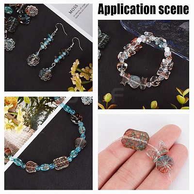 240Pcs 12 Styles Transparent Spray Painted Glass Beads GLAA-AR0001-40-1
