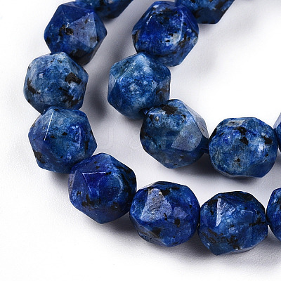 Dyed Natural Sesame Jasper Beads Strands G-T139-8mm-47G-1