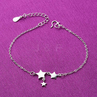 Brass Triple Star Link Chain Anklets for Women FS-WGCAD95-01-1