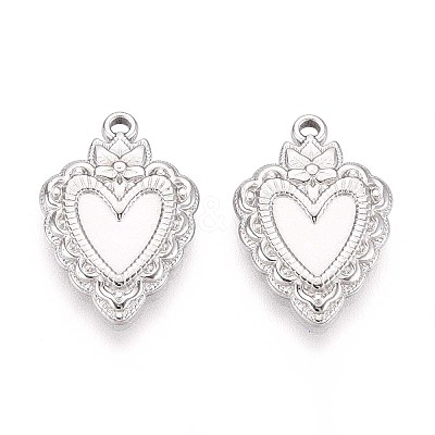 304 Stainless Steel Pendant Cabochon Settings STAS-T067-03P-1
