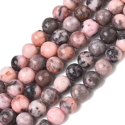 Natural Zebra Jasper Round Beads Strands X-G-E334-6mm-11-1
