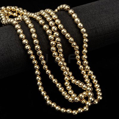 Electroplate Non-magnetic Synthetic Hematite Beads Strands G-Q466-6mm-01-1