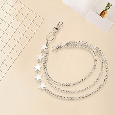 Alloy Star 3 Layered Chain Belts for Pants AJEW-WH20070-010A-1