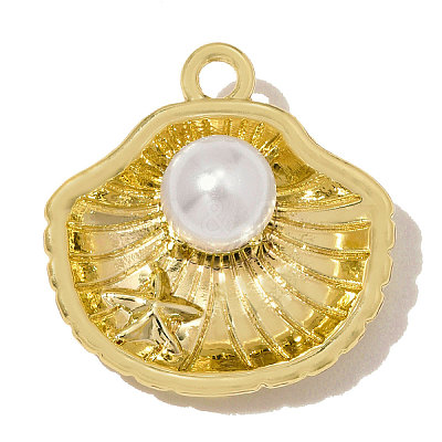 Zinc Alloy & ABS Plastic Imitation Pearl Charms AL-OY001-21G-1