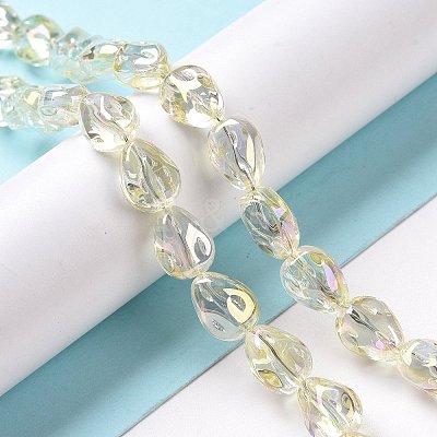Transparent Electroplate Glass Beads Strands GLAA-C025-02C-1