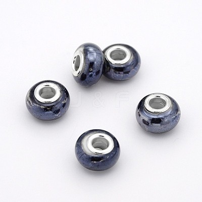 Rondelle Handmade Porcelain Large Hole European Beads OPDL-M009-03-1