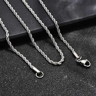 Tarnish Resistant 304 Stainless Steel Rope Chain Necklaces STAS-S029-01-1