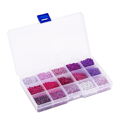 12000Pcs 15 Style 12/0 Glass Round Seed Beads SEED-YW0001-40A-1