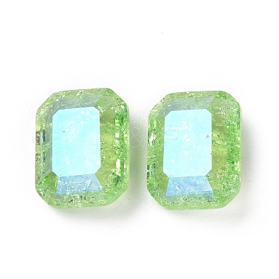 Crackle Moonlight Style Glass Rhinestone Cabochons RGLA-J018-B-214IO-1