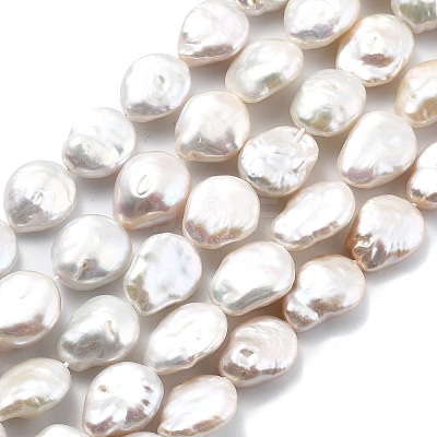Natural Baroque Keshi Pearl Beads Strands PEAR-B004-16F-02A-01-1