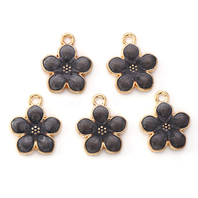 Light Gold Plated Alloy Enamel Pendants X-ENAM-R136-17D-1
